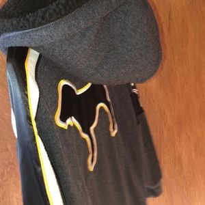 XS PINK quarter-zip with fluffy hood